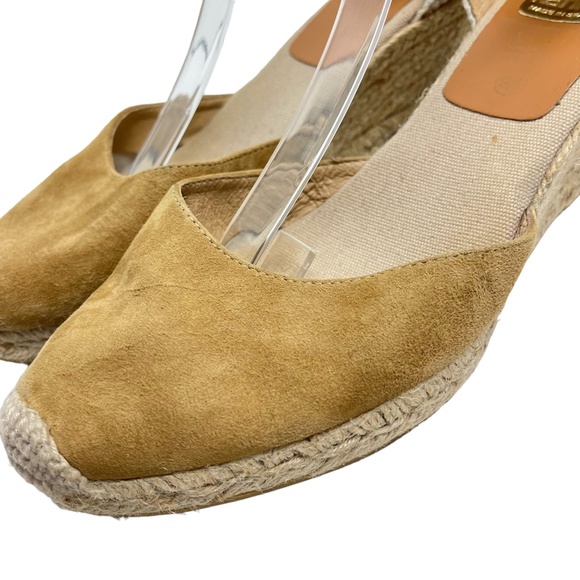 KANNA Made In SPAIN Mustard Yellow Espadrille Ankle Strap Wedge Heels Shoes  41 - Picture 9 of 16